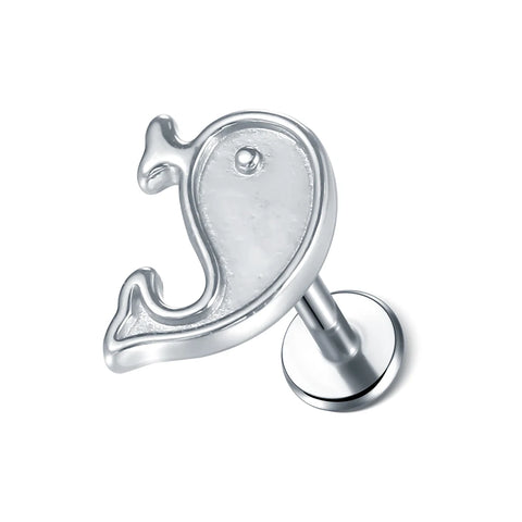 Steel Moon Lighting Labret Bar Rings Crystal Flower Tragus Cartilage Piercing