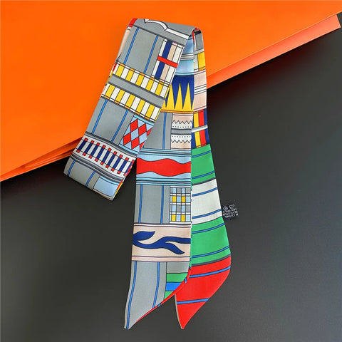 Saddle Print Summer Scarf Brand Design Women Skinny Bag Scarves