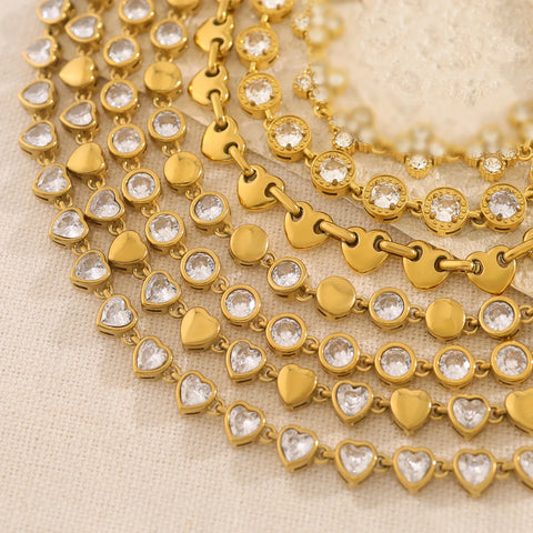 Luxury Zircon Crystal Stainless Steel Bracelets for Women