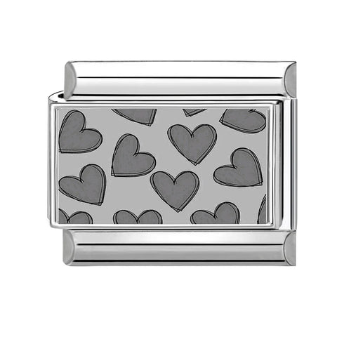 Grey Heart Cat Flower Skull Bead Italian Charm Links