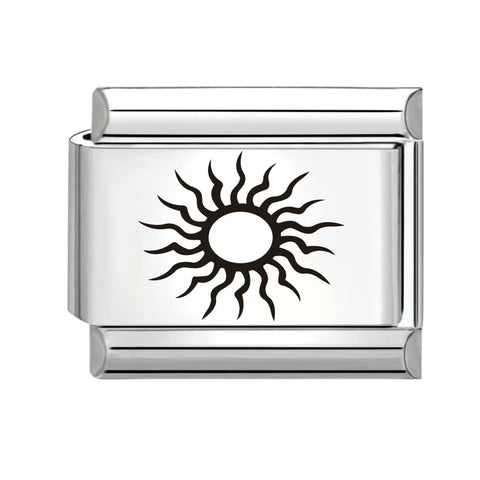 Black Engraving  Eye Jellyfish Butterfly Sun Moon Silver Charm Links