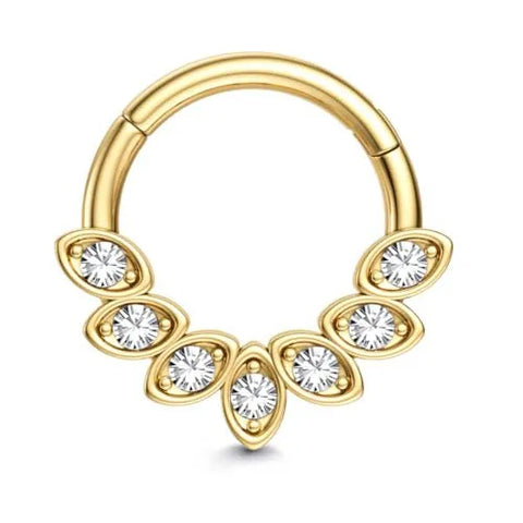 Bobisty Septum Nose Rings Hoops 316L Surgical Steel Septum Gold Plated Nose Ring