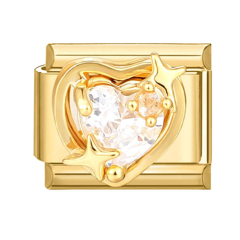 Golden Butterfly Leaf Moon Cat Flower Italian Charm Links