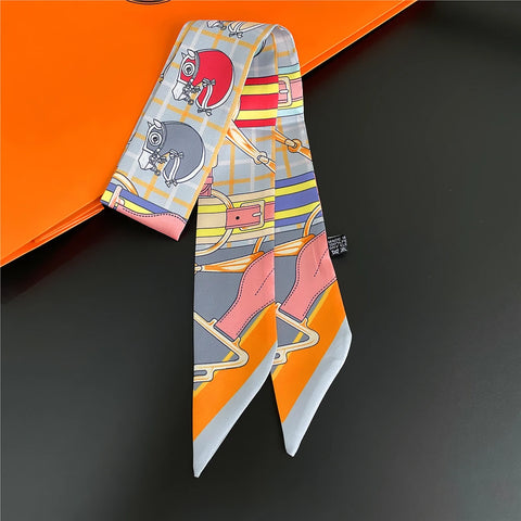 Saddle Print Summer Scarf Brand Design Women Skinny Bag Scarves