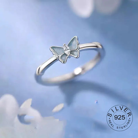 Sterling Silver Rings For Women Geometric Fine Jewelry Finger Adjustable Plant Leaf Star Zircon Ring