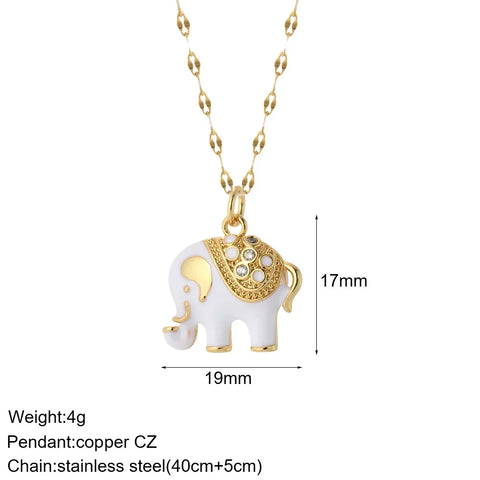Heart Evil Blue Eye Sun Necklace for Women Cute Dog Bee Elephant Gold Color Pendant
