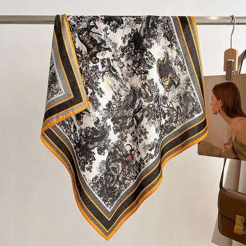 Cotton Handkerchief Women Neck Scarves Fashion Shawls and Wraps Bandana