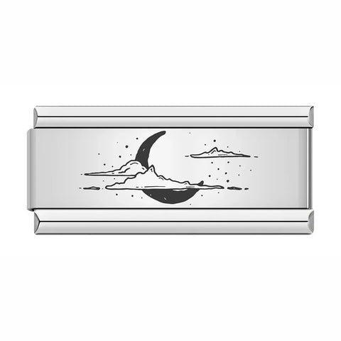 Travel Mountain Paper Boat Italian Charm  Links | Long Links