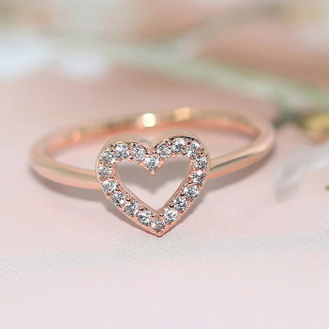 Romantic Infinity Heart Love Rings For Women Wedding Engagement Couple Rings