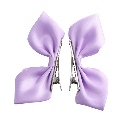 2pcs Sweet Bows Hair Clips Women White Ribbons Ponytails Clip