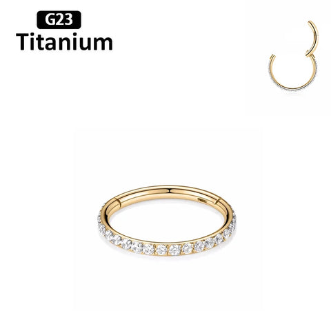 Titanium Piercing Hinged Segment Septum Hoop Nose Rings Clicker