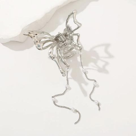 AWAYTR Butterfly Pearl Tassel Shark Crab Clips Girls Hairpin Hair Accessories