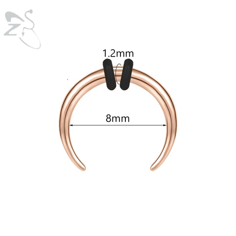 C Shape Buffalo Horn Nose Piercing Stainless Steel Pincher Septum Ring Punk