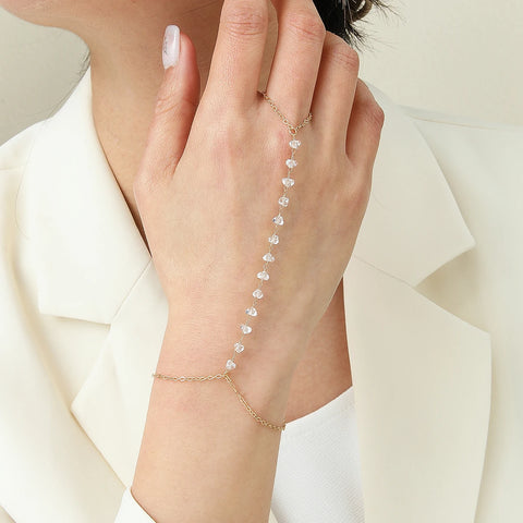 Vintage Emerald Blue Crystal Boho Wrist Bracelet for Women