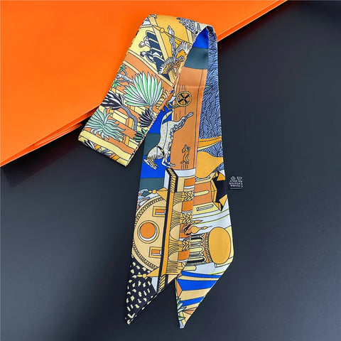 Saddle Print Summer Scarf Brand Design Women Skinny Bag Scarves