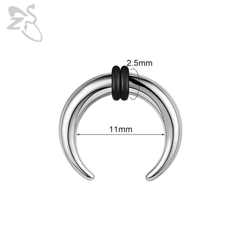 C Shape Buffalo Horn Nose Piercing Stainless Steel Pincher Septum Ring Punk