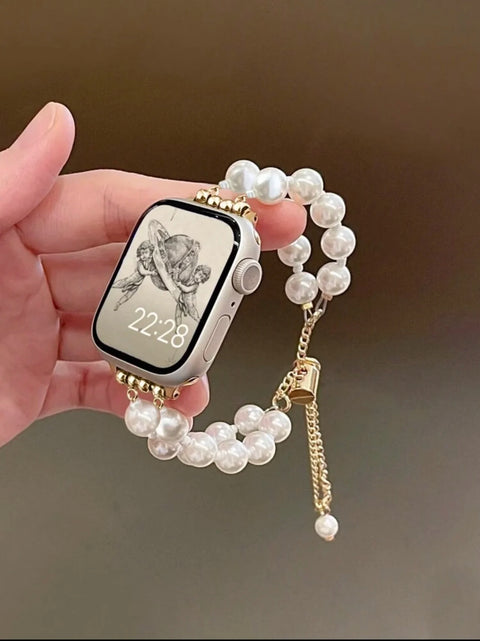 New Beads Metal Link Strap For Apple Watch Band For Women 38mm 40mm 41mm 42mm 44mm 45mm 46mm 49mm