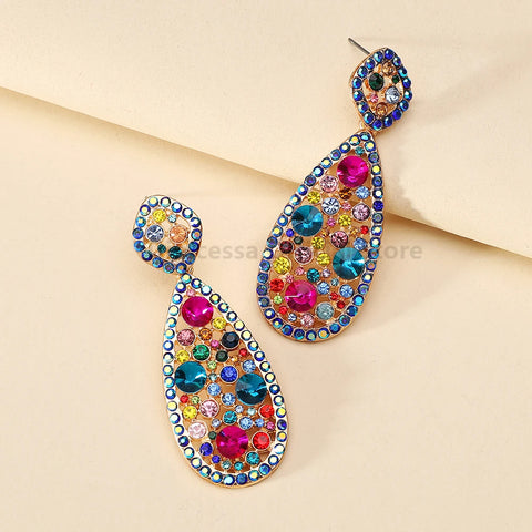Women's Crystal Pendant Earrings Fashionable  Droplet Shaped