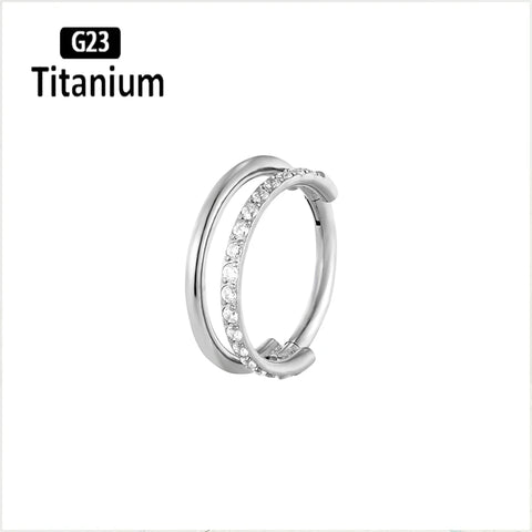 Titanium Piercing Hinged Segment Septum Hoop Nose Rings Clicker