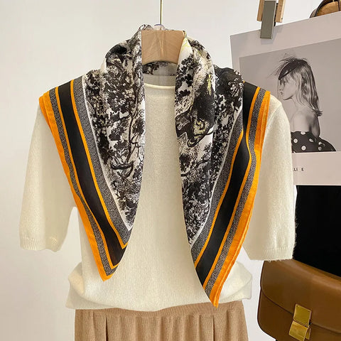 Cotton Handkerchief Women Neck Scarves Fashion Shawls and Wraps Bandana