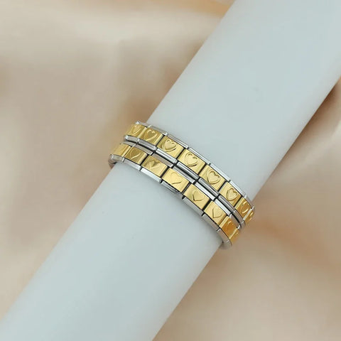 Women's 9mm Itanlian Elastic Star Heart Butterfly Charm Fashion Bracelet