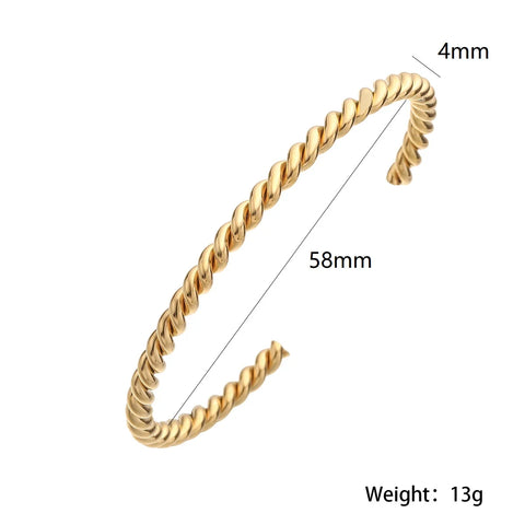 Stainless Steel Minimalist Open Design Cuff Bangle