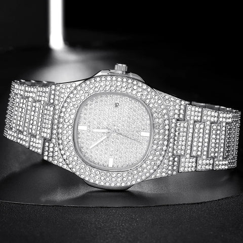 Popular Iced Out Watch Men Luxury Full Diamond Women Watches CZ Quartz Men's Watch