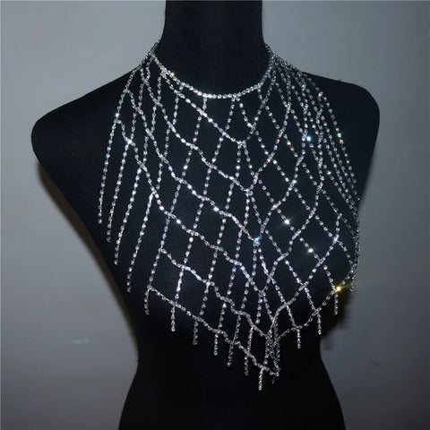 Sexy Sparkling Mesh Rhinestone Bra Chain Jewelry