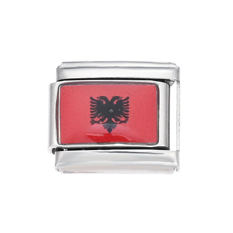 Colorful World Flag Italian Charm Links