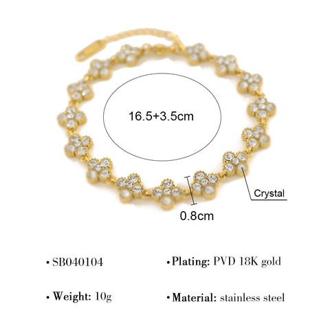 Luxury Zircon Crystal Stainless Steel Bracelets for Women