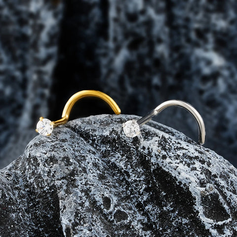 Titanium 20G Nose Stud Ring Hypoallergenic CZ/Ball/Heart/Star Nose Piercing