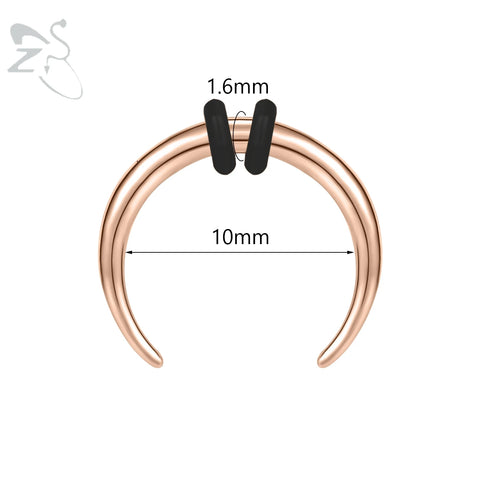 C Shape Buffalo Horn Nose Piercing Stainless Steel Pincher Septum Ring Punk