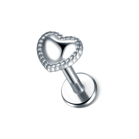 Steel Moon Lighting Labret Bar Rings Crystal Flower Tragus Cartilage Piercing