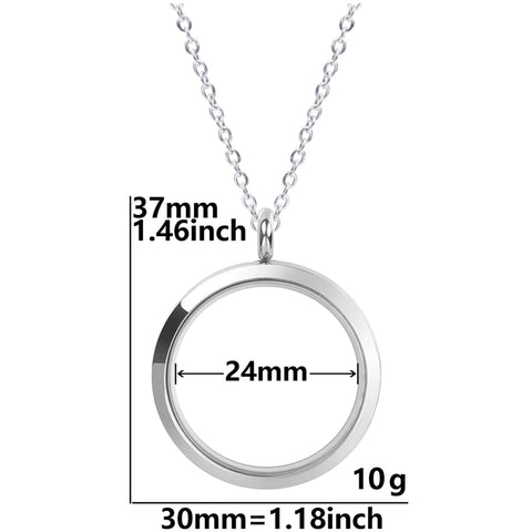Round Living Memory Photo Relicario Locket Pendant Floating Charms Picture Necklaces