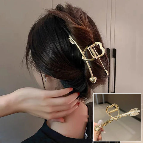 Korean Metal Geometric Hair Claws Barrettes Elegant Hair Clips Crab Hollow Out Hairpin