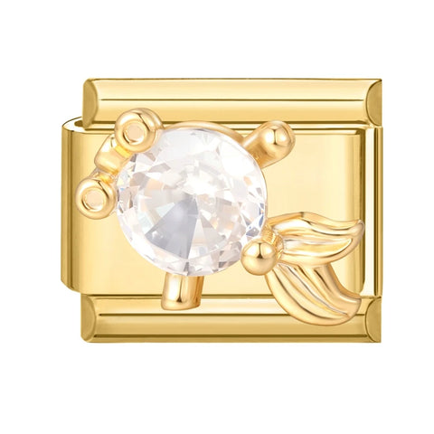 Golden Butterfly Leaf Moon Cat Flower Italian Charm Links