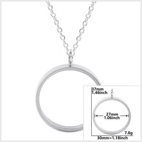Round Living Memory Photo Relicario Locket Pendant Floating Charms Picture Necklaces