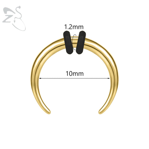 C Shape Buffalo Horn Nose Piercing Stainless Steel Pincher Septum Ring Punk