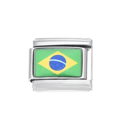 Colorful World Flag Italian Charm Links