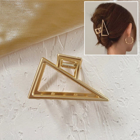 Korean Metal Geometric Hair Claws Barrettes Elegant Hair Clips Crab Hollow Out Hairpin