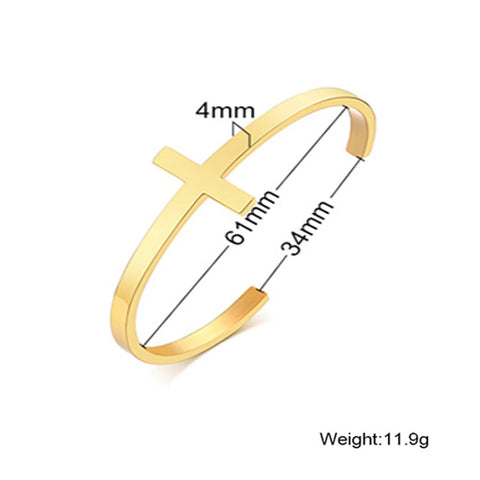 Fashion Minimalist Stainless Steel Knot Gold Plated Cuff Bracelet for Women
