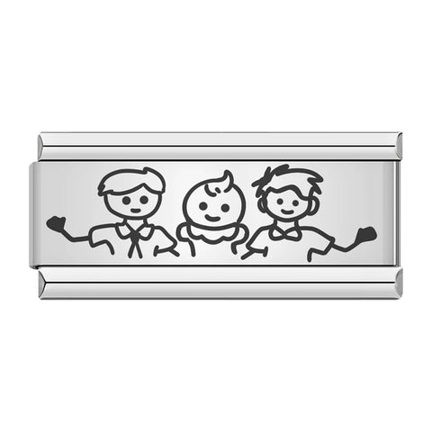 Love Mom Flower Paris Istanbul Long Charm Links