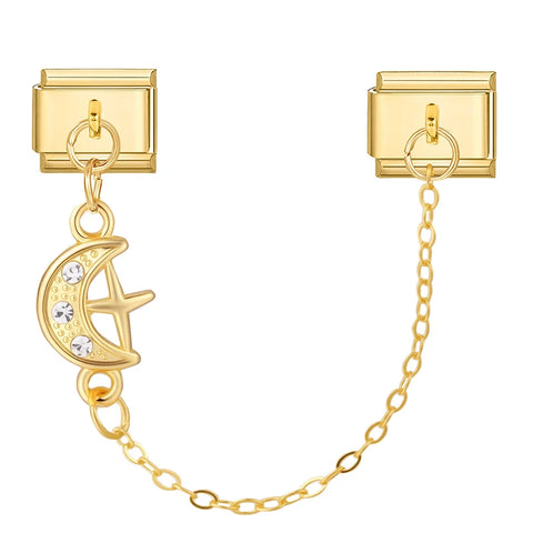 Golden Chain Heart Flowers Butterfly Charm Link