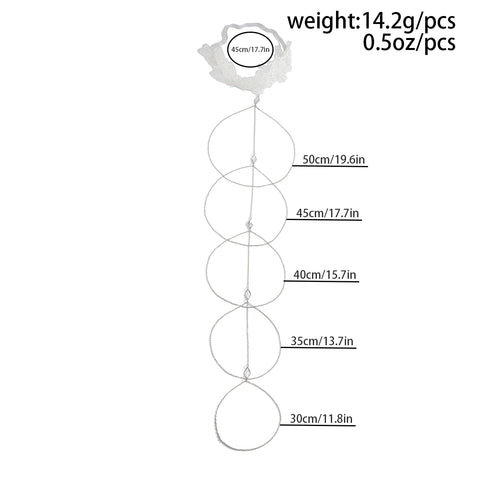 IngeSight Z Gothic White Lace Thigh Chain Sexy Long Multi-layer Metal Leg Chain