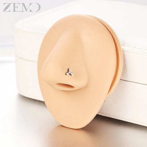 Girls Cubic Zircon Nose Studs Flower Star Heart Nostril Piercings Jewelry