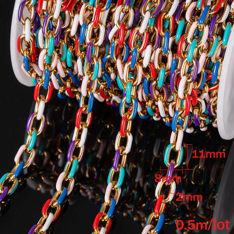 50cm Stainless Steel Colorful Enamel Chains