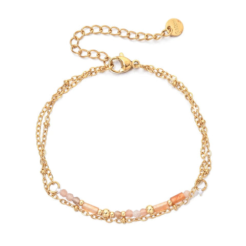 Thin Boho 18K Gold PVD Plated Stainless Steel Chain Bracelets for Women
