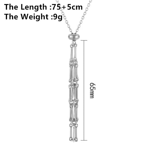 Stainless Steel DIY Stone Collecting Cord Adjustable Holder Collares Jewelry