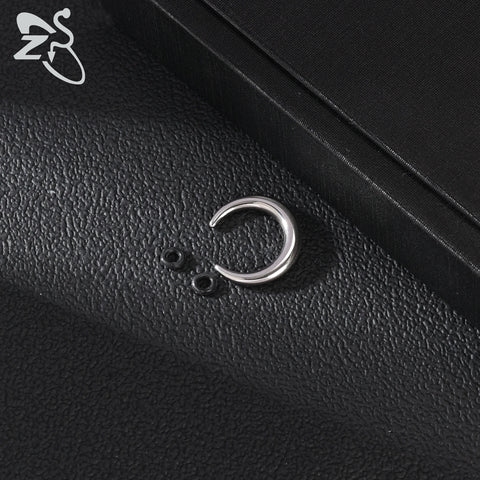 C Shape Buffalo Horn Nose Piercing Stainless Steel Pincher Septum Ring Punk