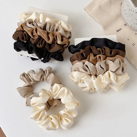 Elegant Satin Hair Scrunchies for Women Softer Than Elastic Bands Hair Rope Ponytail